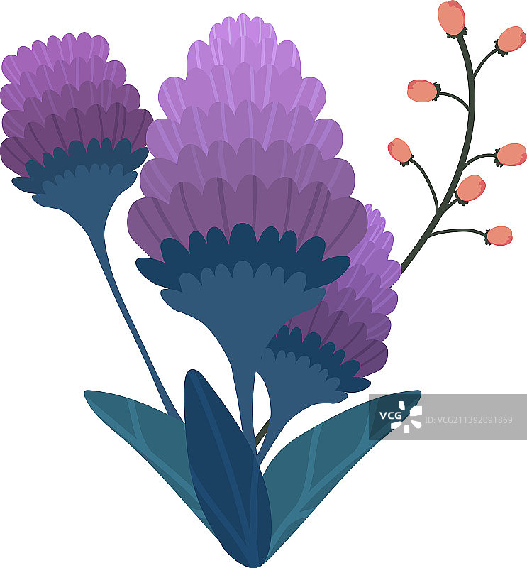 紫罗兰花叶图片素材