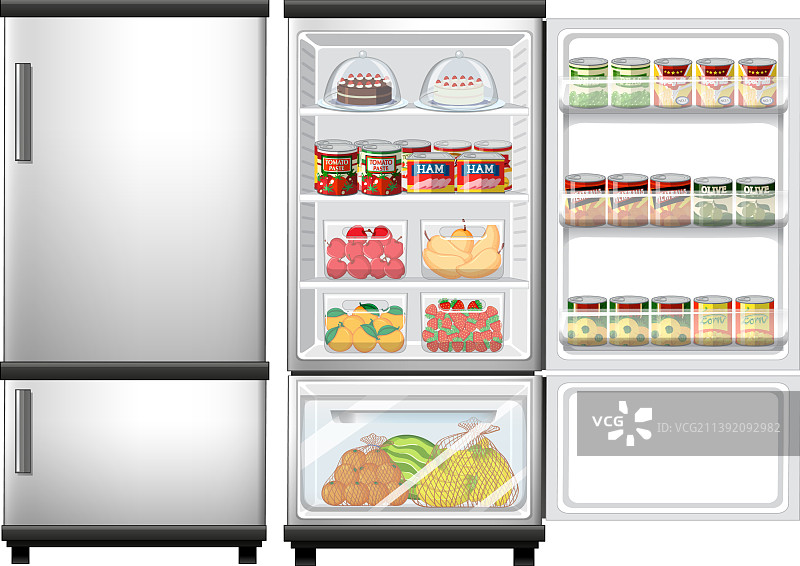 冰箱的打开与关闭图片素材