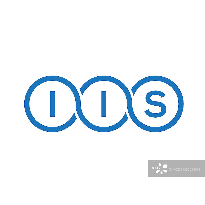 白色背景上的IIS字母logo设计图片素材