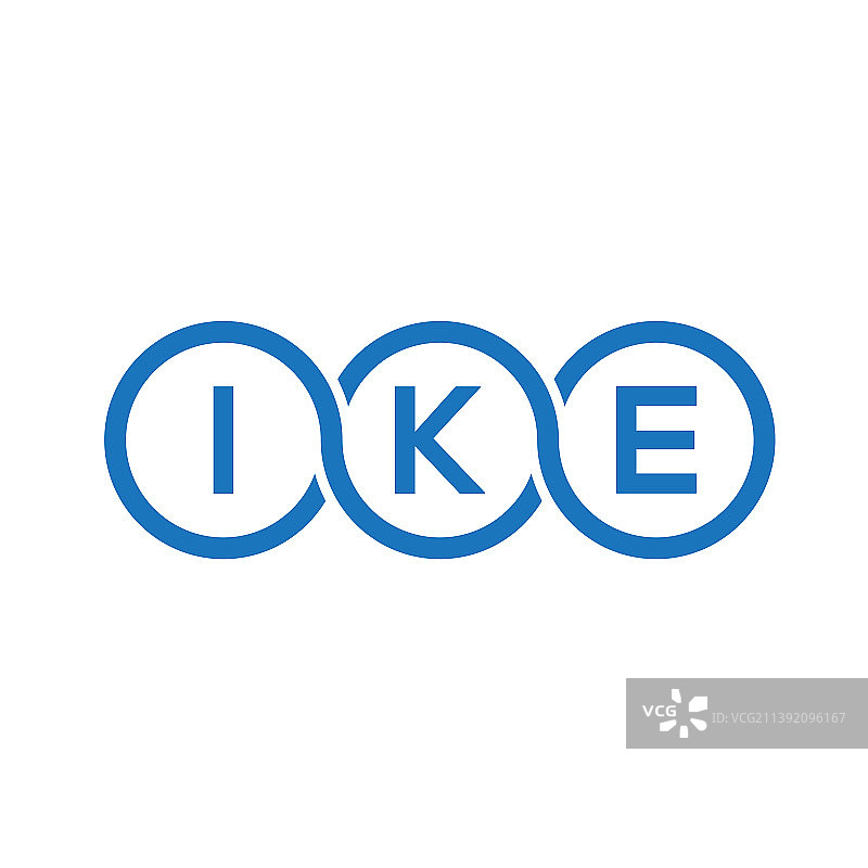 白色背景上的IKE字母标志设计图片素材