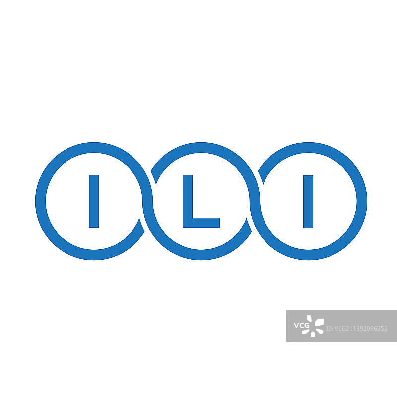 ILI字母logo设计，白色背景图片素材