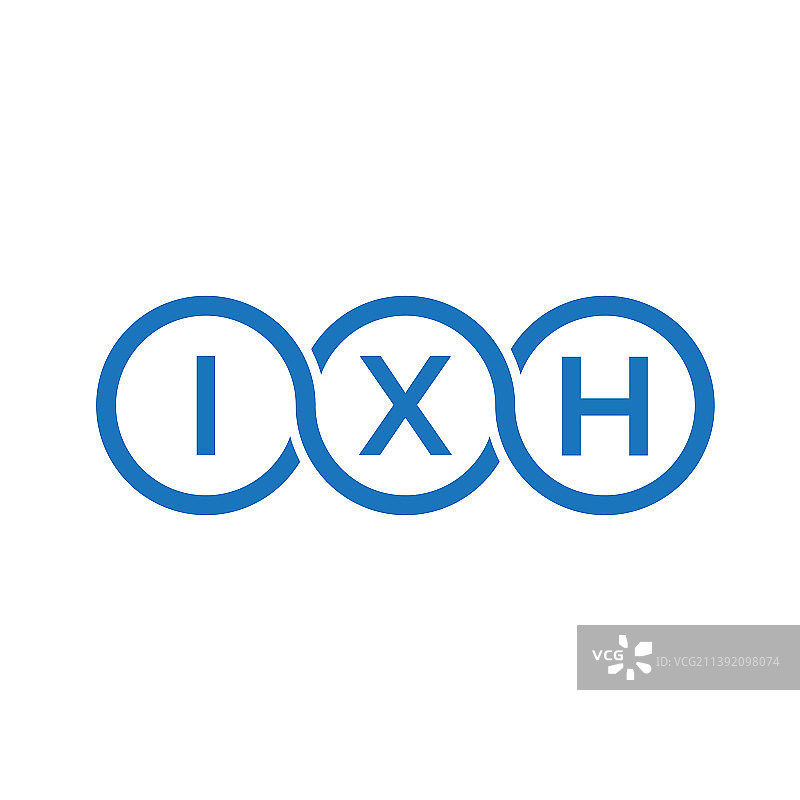 白色背景上的字母IXH标志设计图片素材