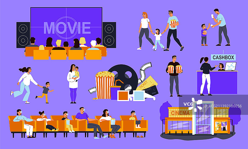 电影彩色图案合集图片素材