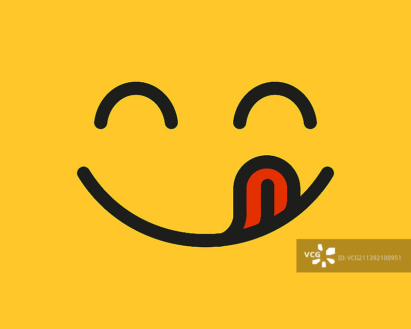 吐舌头的美味微笑表情符号图片素材