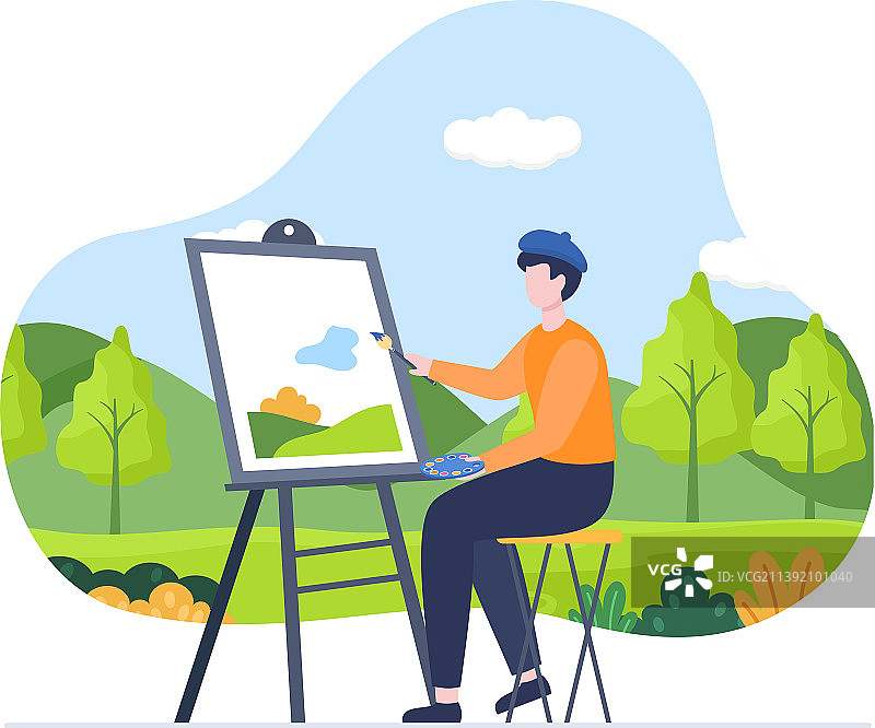 户外扁平绘画图片素材