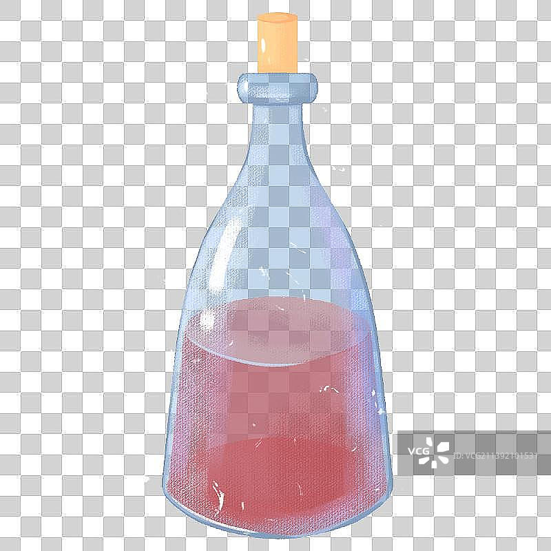 复古果汁玻璃瓶插画图片素材