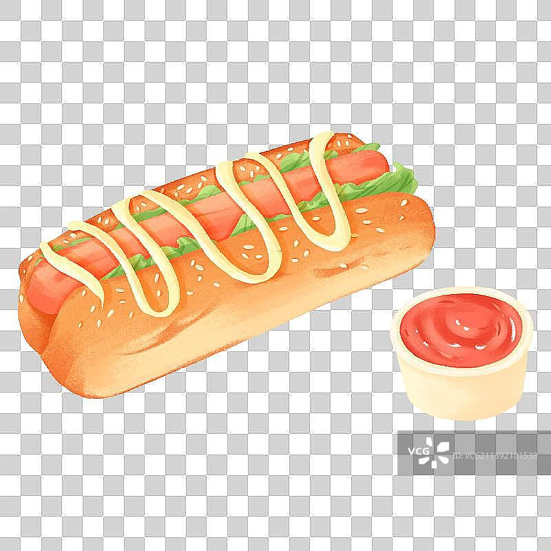 食物热狗汉堡插画图片素材