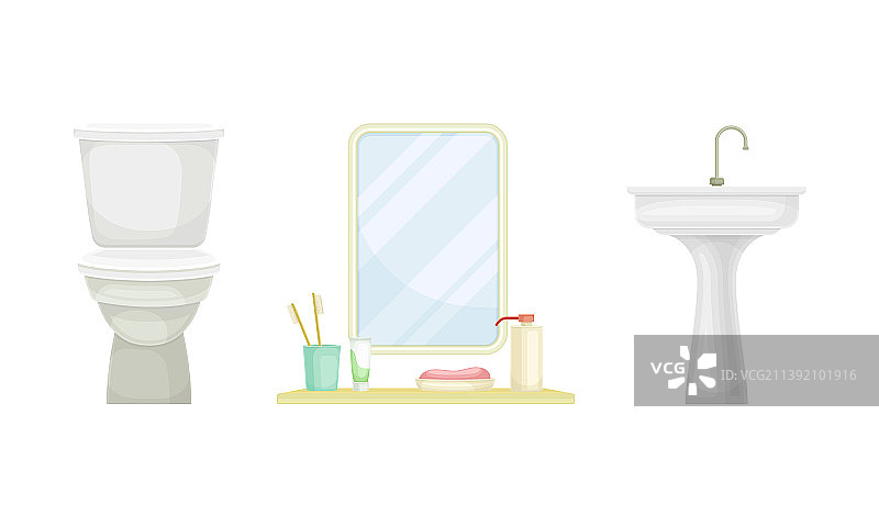 浴室内饰元素：马桶和水槽图片素材