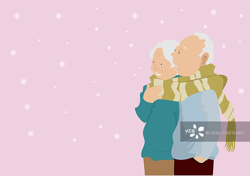 老夫妇回忆往昔的爱情图片素材