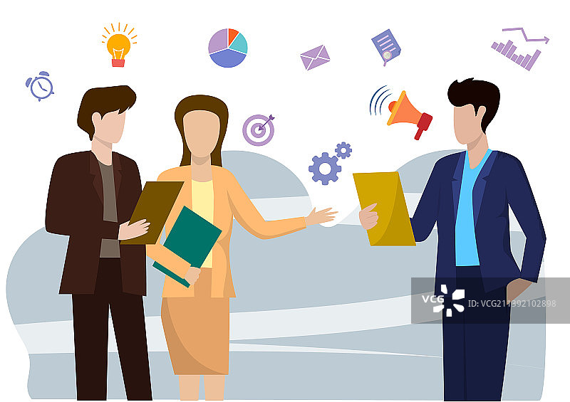 公司员工讨论绩效图片素材