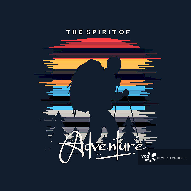 徒步旅行标语T恤主题图片素材