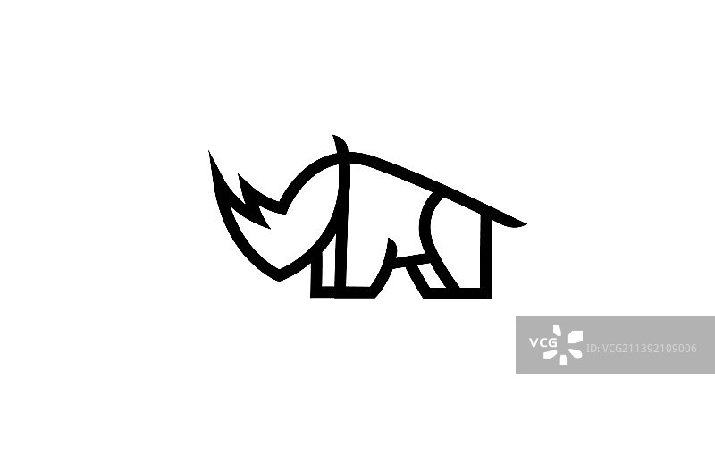 创意抽象黑色犀牛标志图片素材