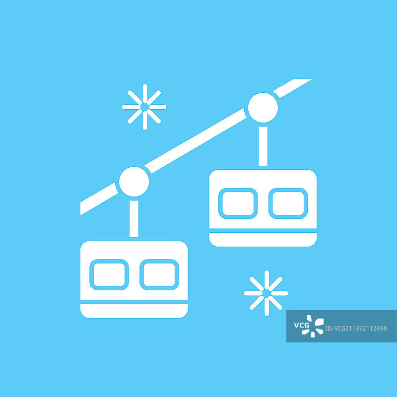 滑雪缆车标志符号图片素材