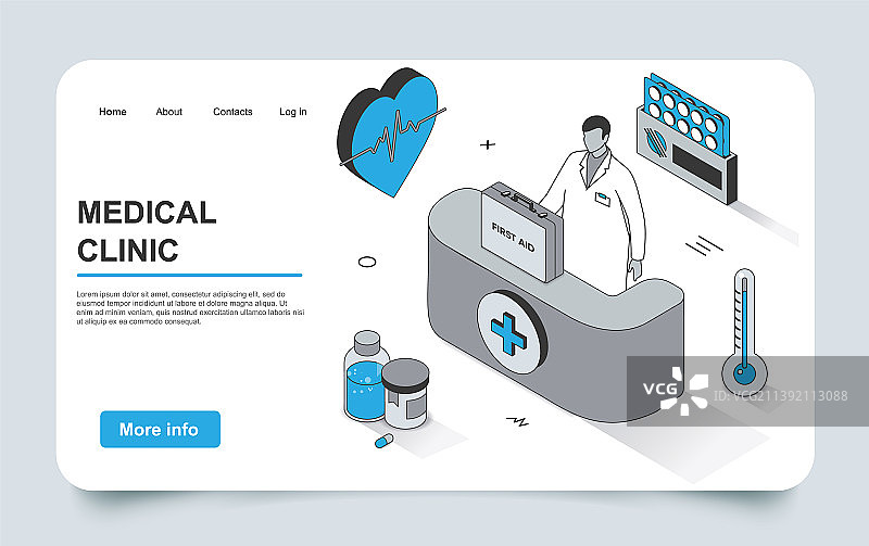 3D等距医疗概念图片素材