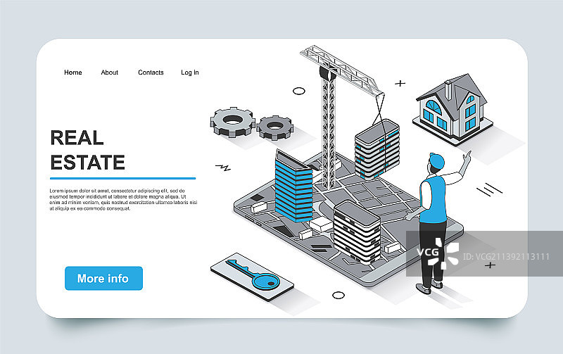 3D 2.5D房地产商业概念图片素材