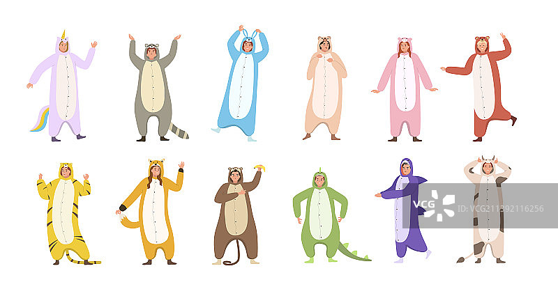 卡通人偶扁平套装图片素材