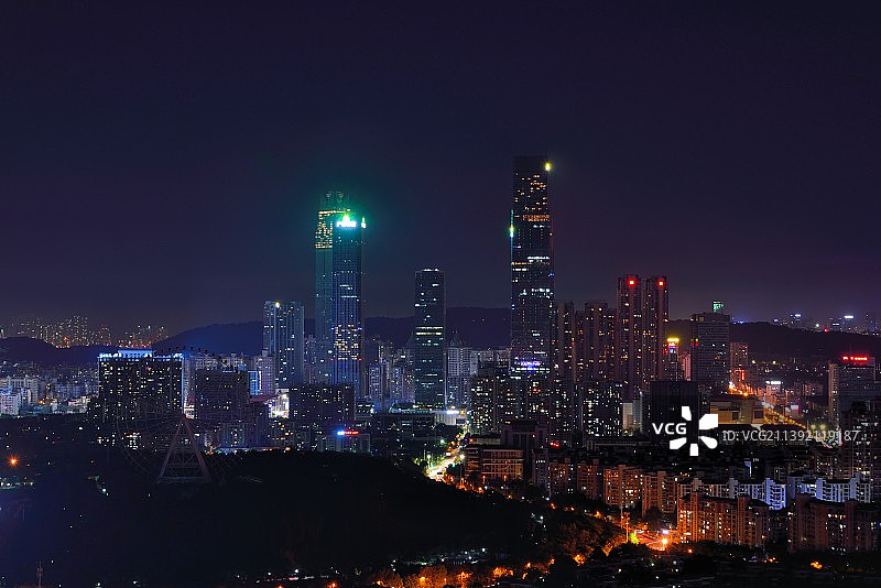 南宁青秀区万家灯火图片素材