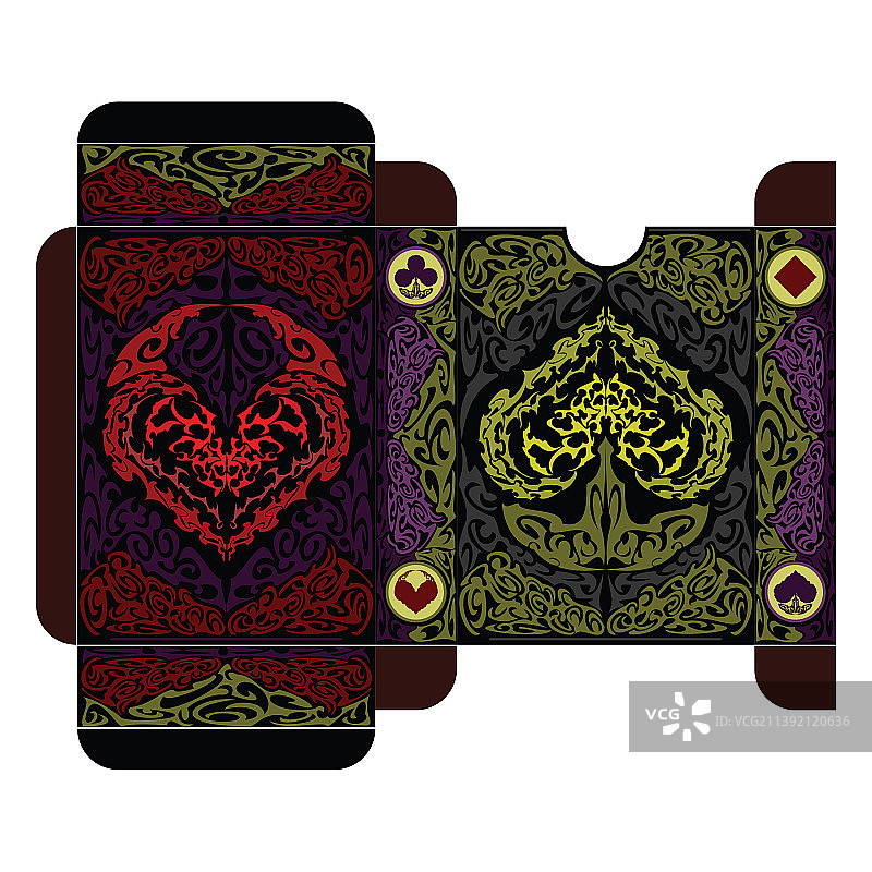 扑克牌尺寸的纸牌盒模板图片素材