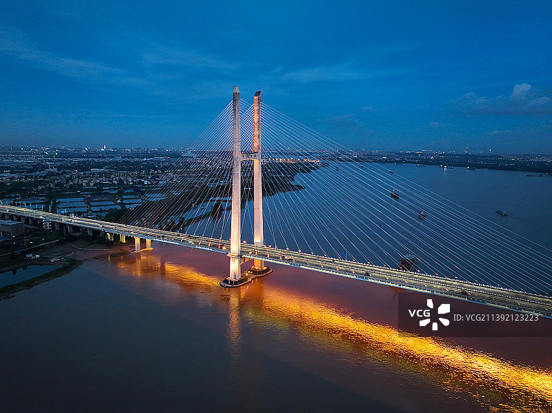 广东省江门市蓬江区江顺大桥航拍图片素材