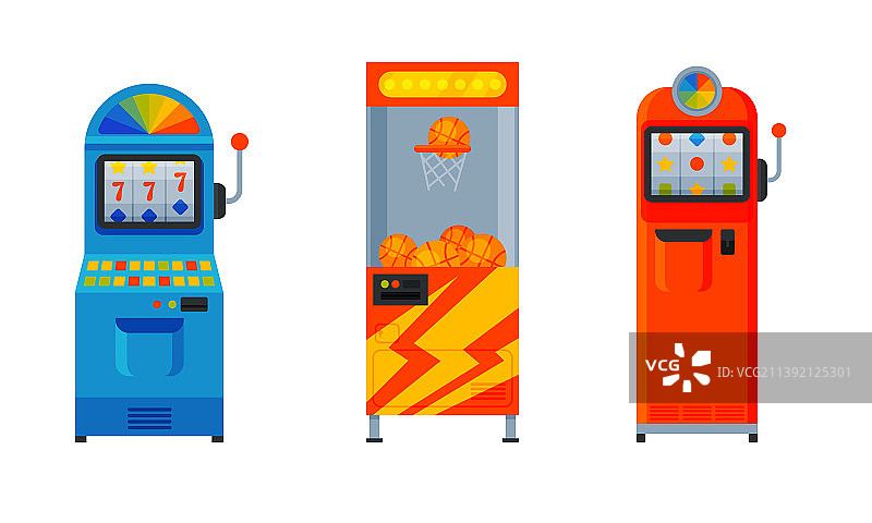 复古游戏机卡通套装图片素材