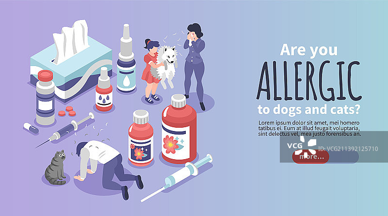 2.5D过敏横幅图片素材