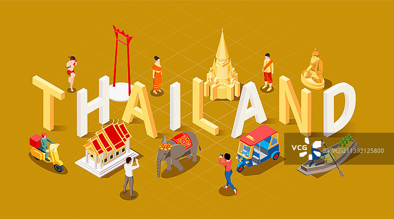 泰国旅游文字组合图片素材