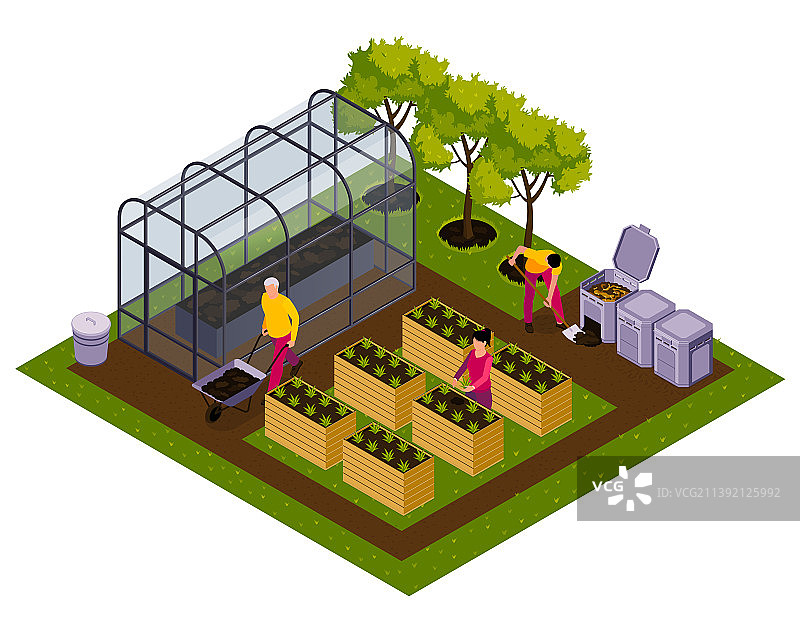 2.5D农场工作图片素材