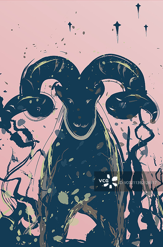 中国风黄道十二星座系列插画图片素材