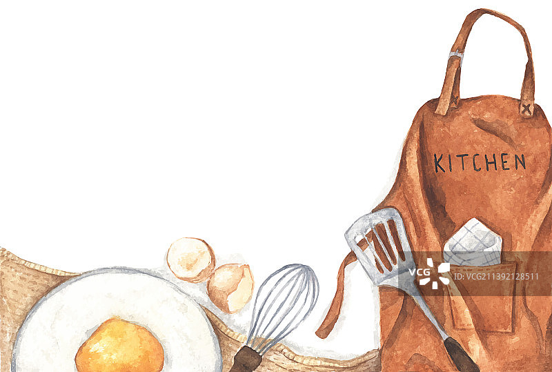 水彩烘焙或烹饪背景图片素材