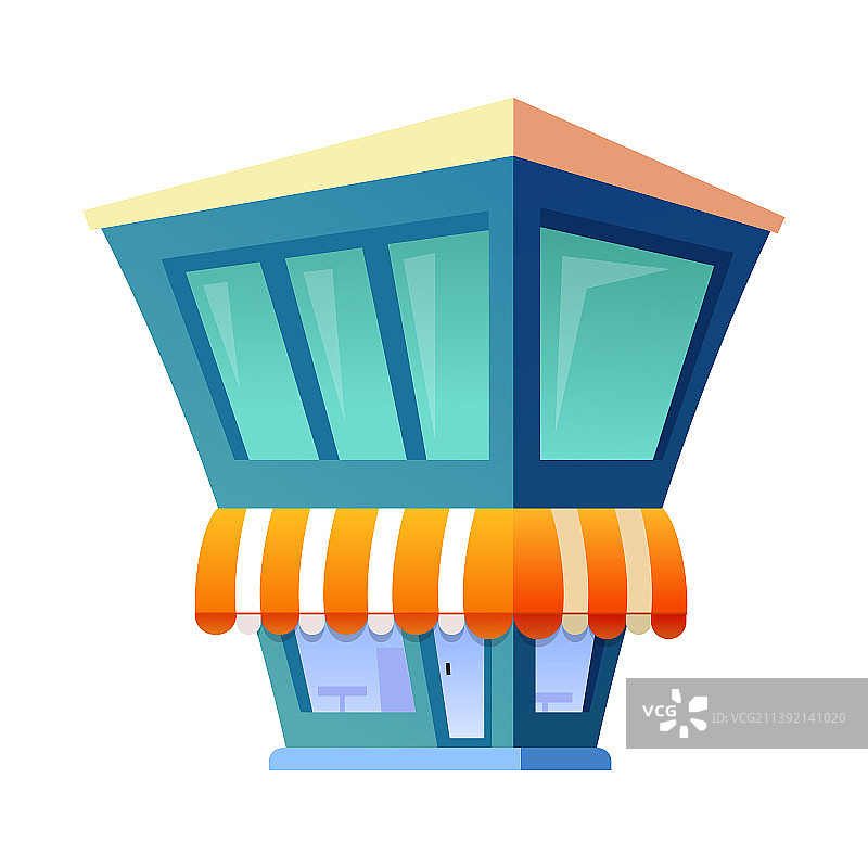 家庭商店扁平风格设计元素，白色背景图片素材
