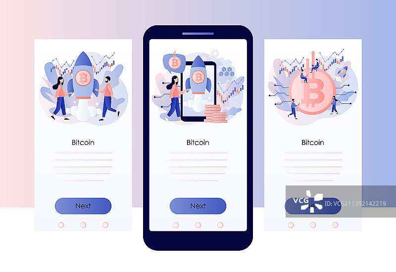 比特币价格飙升牛市概念图片素材