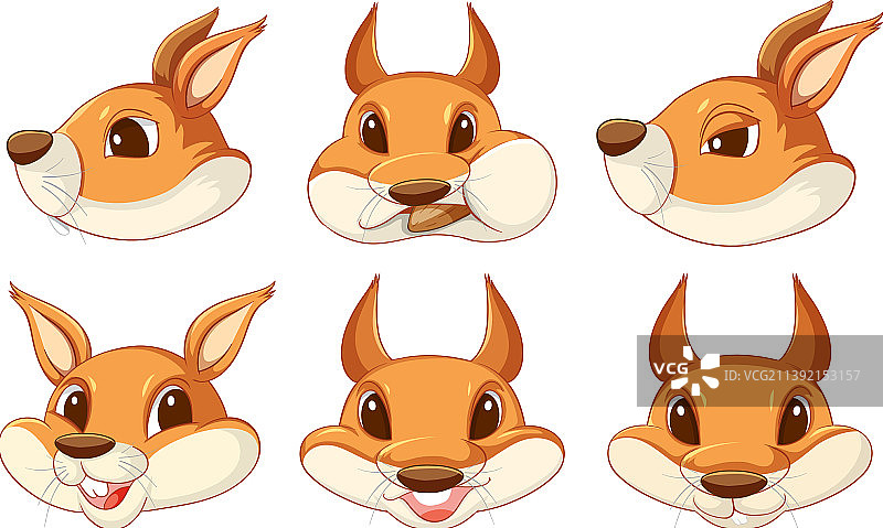 卡通松鼠头像合集图片素材