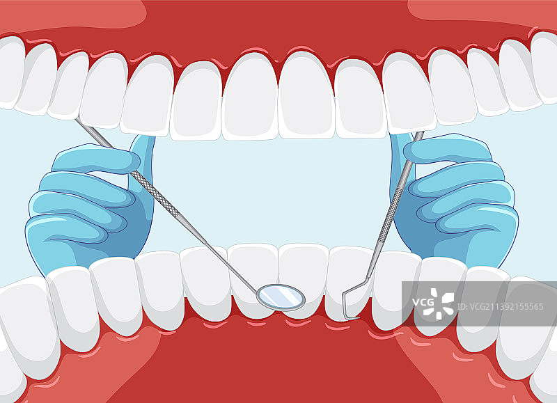 牙医手持器械检查患者图片素材