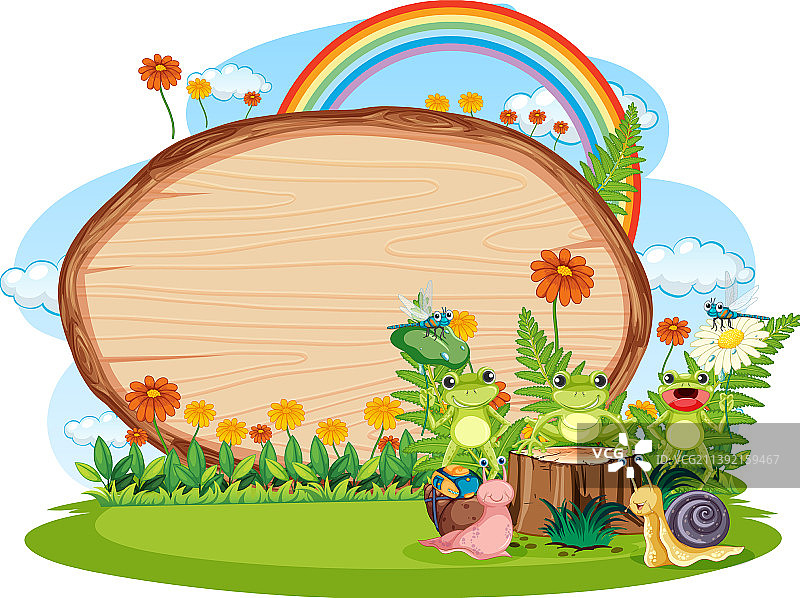 带有木框banner的昆虫图片素材