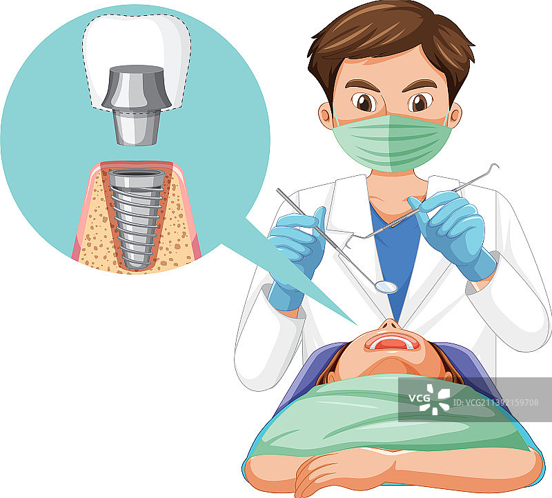牙医检查病人牙齿图片素材