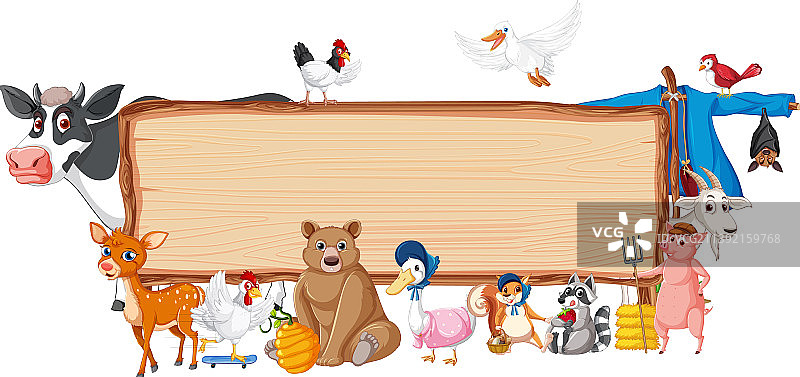 动物与木质标牌banner图片素材