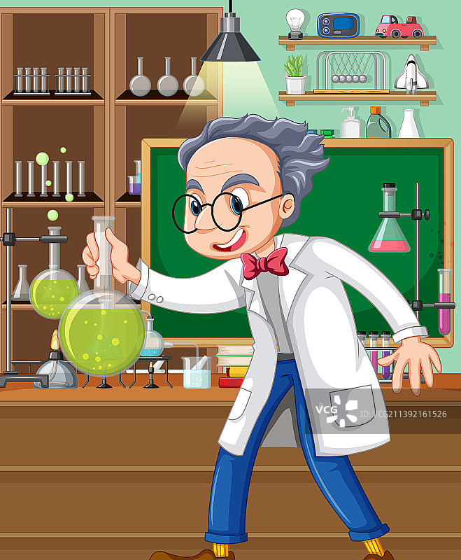 实验室卡通科学家场景图片素材