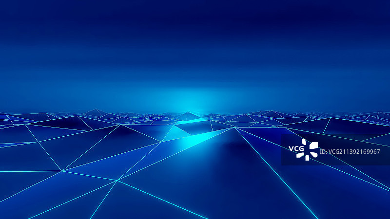 抽象海洋海面波浪数字化丘陵地形几何形状图片素材