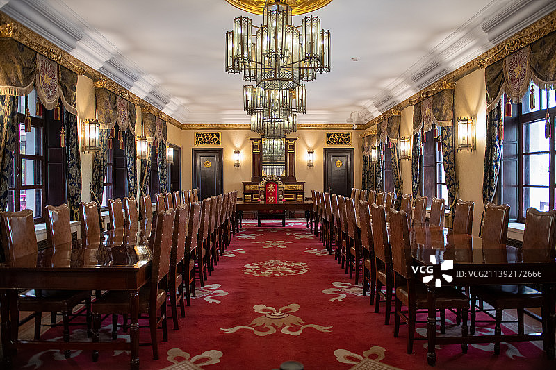 吉林长春伪满皇宫勤民楼赐宴殿图片素材