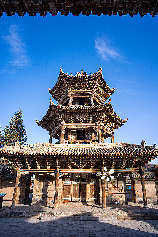 青海省海东平安县洪水泉清真大寺宣礼塔（叫拜楼）图片素材