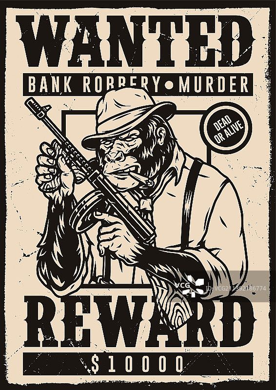 吸烟黑帮单色海报图片素材