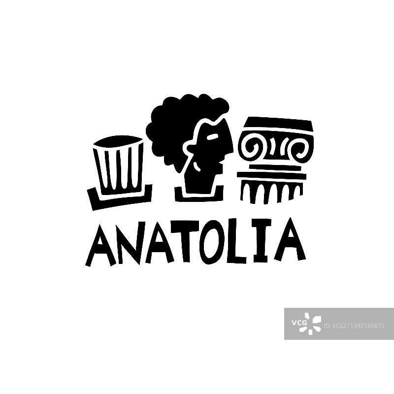 手绘安纳托利亚旅行标志图片素材