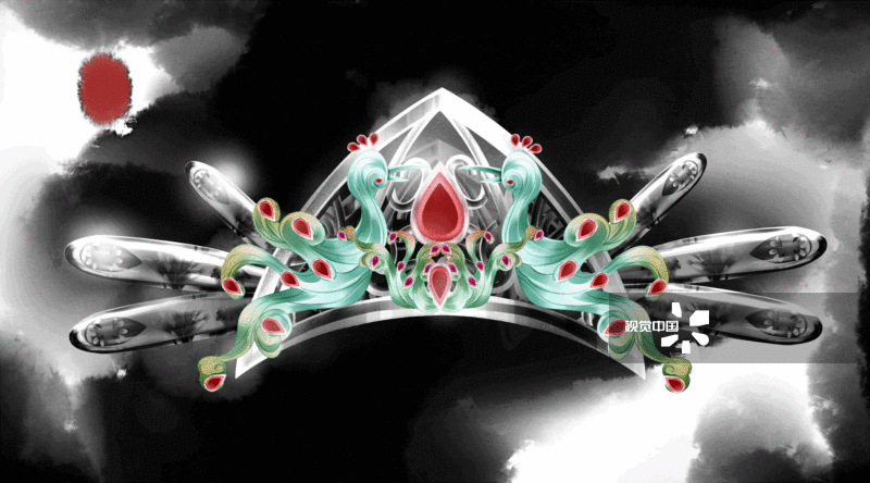 古风首饰发饰配饰插画-GIF动图图片素材