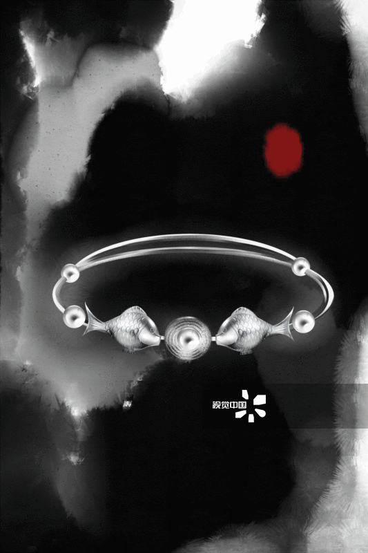 古风首饰手镯配饰插画-GIF动图图片素材