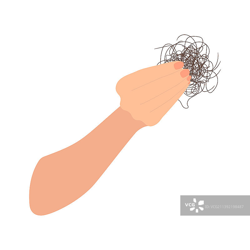 手中掉落的毛发图片素材