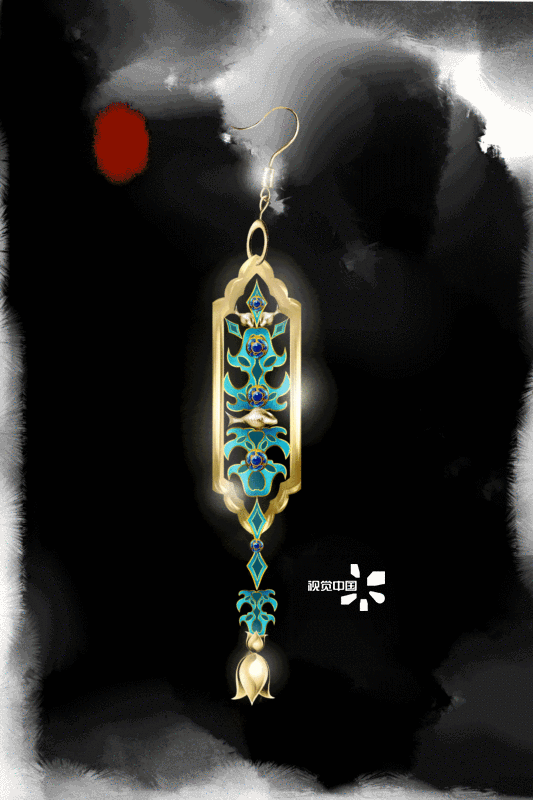 古风耳环配饰插画-GIF动图图片素材