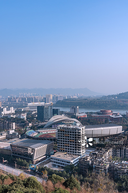 俯视中国四川雅安城市建筑图片素材