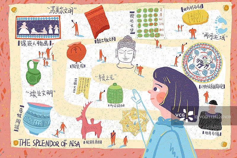 逛逛博物馆图片素材