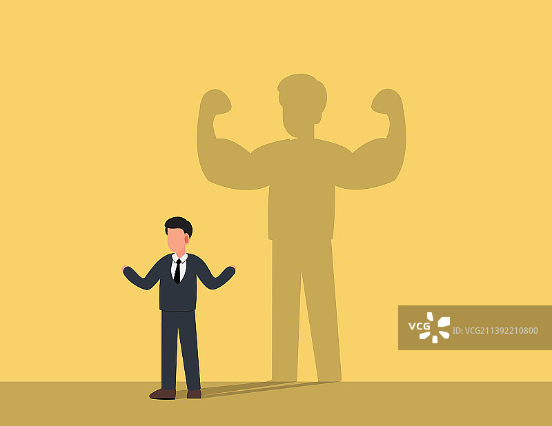 有影子职业力量的商人图片素材