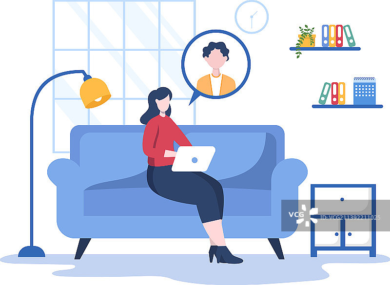 远程通信的会议视频通话图片素材